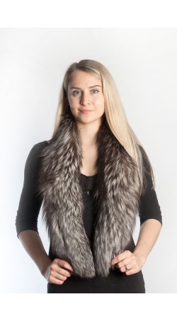 Silver fox fur scarf 